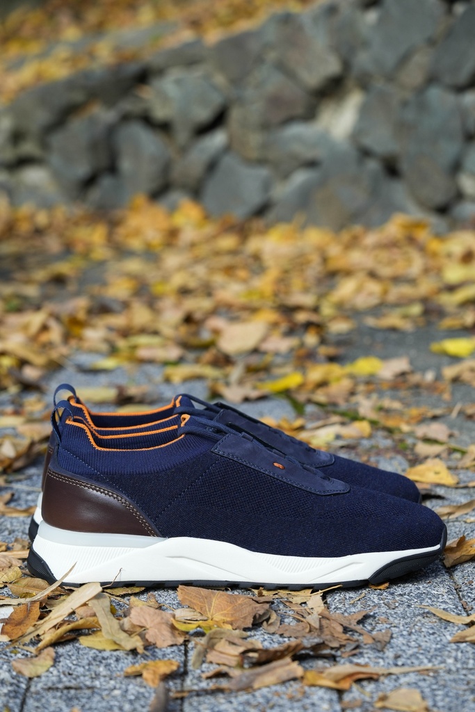 MEN’S BLUE STRETCH KNIT SNEAKER