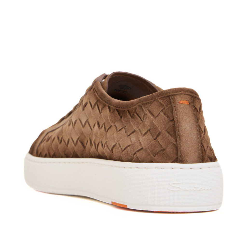 MEN'S BROWN WOVEN SUEDE SNEAKER