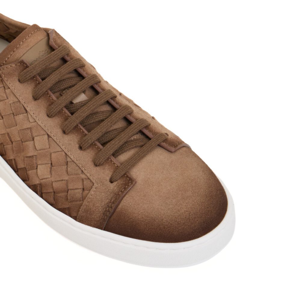 MEN'S BROWN WOVEN SUEDE SNEAKER