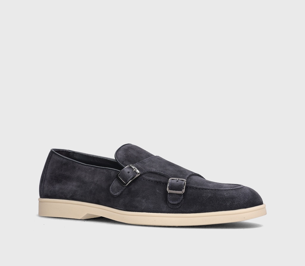 SUEDE LOAFERS DOUBLE BUCKLE