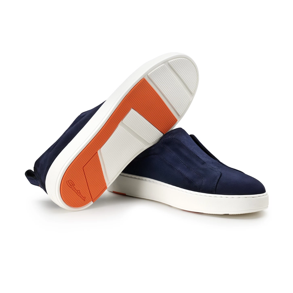 MEN'S BLUE SUEDE SLIP-ON SNEAKER