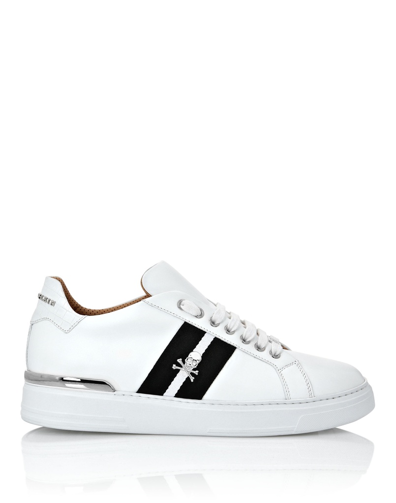 LEATHER LO-TOP SNEAKERS STRIPES