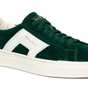 MEN’S GREEN AND WHITE SUEDE AND LEATHER DOUBLE BUCKLE SNEAKER