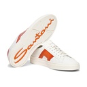 MEN’S WHITE AND ORANGE LEATHER DOUBLE BUCKLE SNEAKER