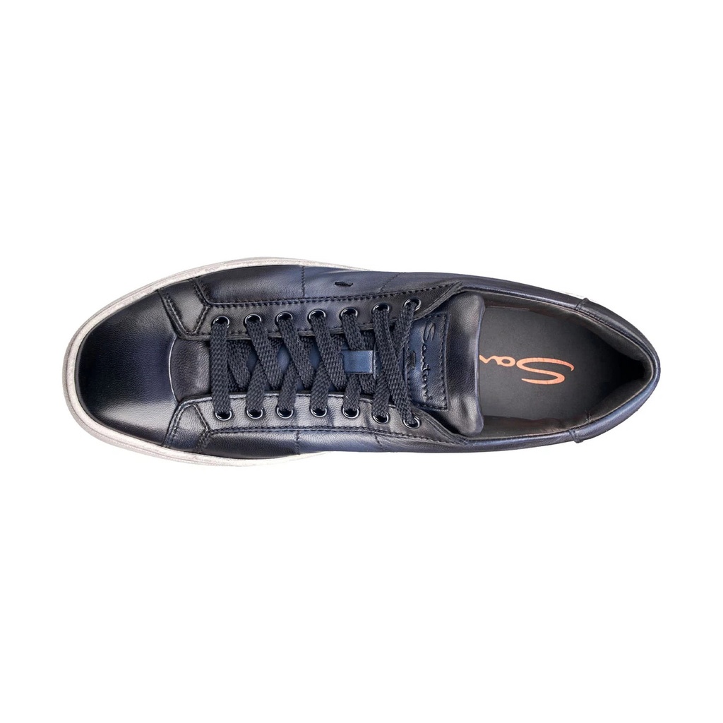 MEN'S POLISHED BLUE LEATHER SNEAKER