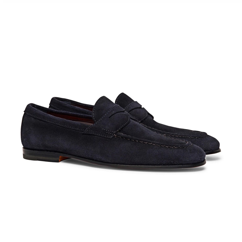 MEN’S BLUE SUEDE PENNY LOAFER