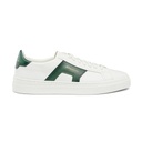 MEN’S WHITE AND GREEN DOUBLE BUCKLE SNEAKER