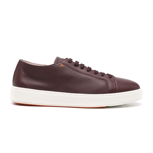 MEN'S BURGUNDY TUMBLED LEATHER SNEAKER