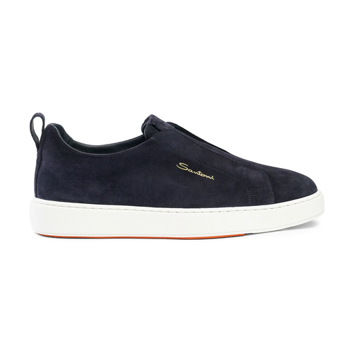 MEN'S BLUE SUEDE SLIP-ON SNEAKER