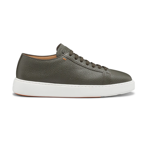 MEN'S GREEN TUMBLED LEATHER SNEAKER