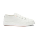 MEN'S WHITE TUMBLED LEATHER SNEAKER
