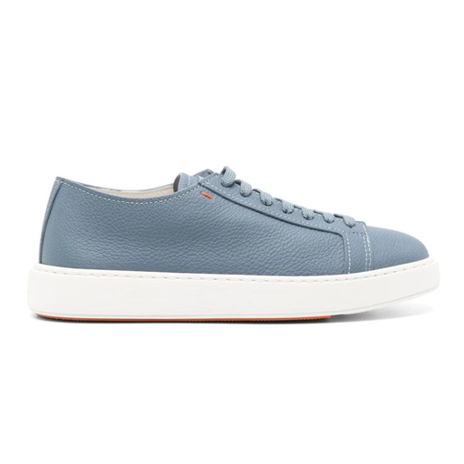 MEN'S LIGHT BLUE TUMBLED LEATHER SNEAKER