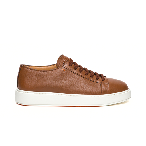 MEN'S BROWN TUMBLED LEATHER SNEAKER