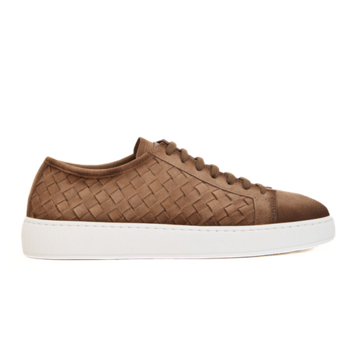 MEN'S BROWN WOVEN SUEDE SNEAKER