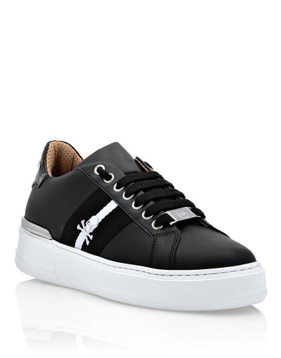 LEATHER LO-TOP SNEAKERS STRIPES