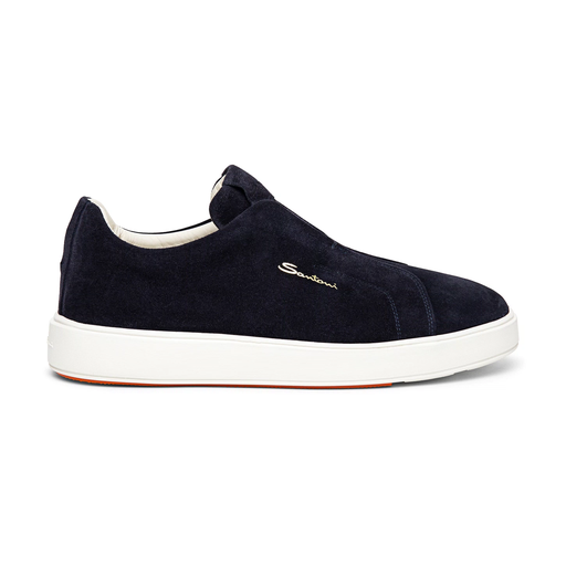 MEN'S BLUE SUEDE SLIP-ON SNEAKER