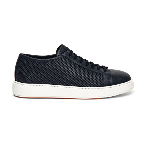 MEN'S BLUE TUMBLED LEATHER SNEAKER