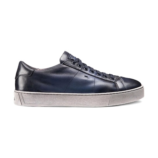 MEN'S POLISHED BLUE LEATHER SNEAKER